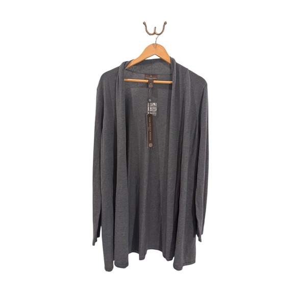 Fenn Wright Manson Woman Gray Open Front Button Detail Cardigan 2X - Picture 1 of 6